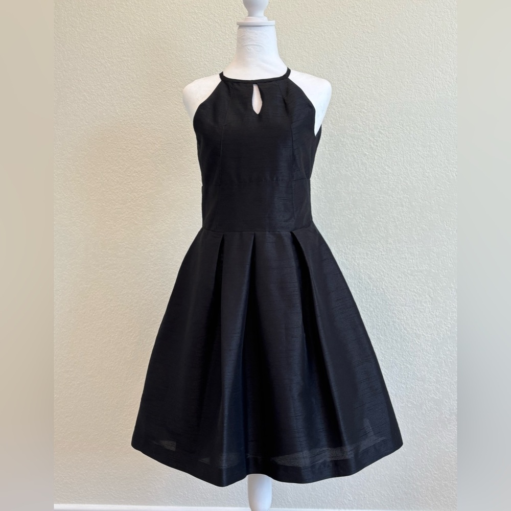 ALFRED SUNG Black Halter Fit-and-Flare Mini Dress